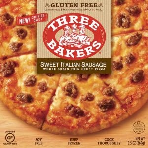 three bakers gluten free sausage pizza