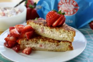 hot breakfast month - strawberry cream cheese french toast