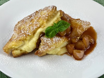 recipe stuffed french toast -brie pears foster